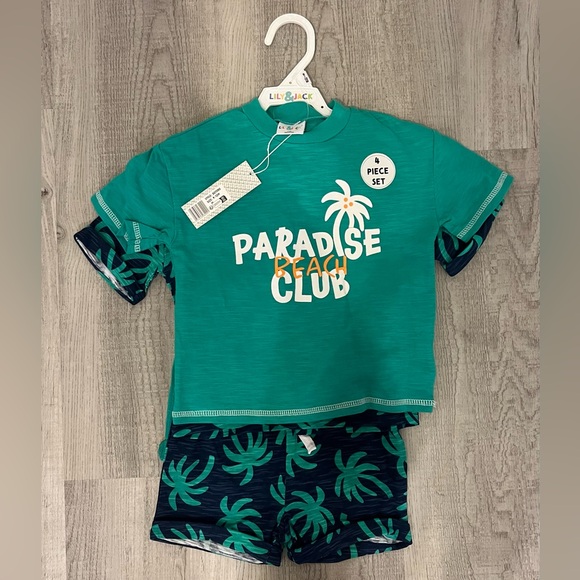 Summer Matching 4 Piece Set Baby Boy Size 9-12M - Picture 1 of 6